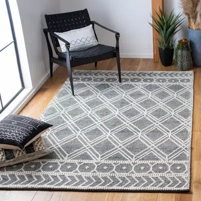 SAFAVIEH NATURA HAND MADE AREA RUG, IVORY / BLACK CONTEMPORARY STYLE NON-SHEDDING