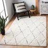 Safavieh Natura Hand Made Area Rug, Ivory / Black Shag / Flokati Style Non-shedding In White