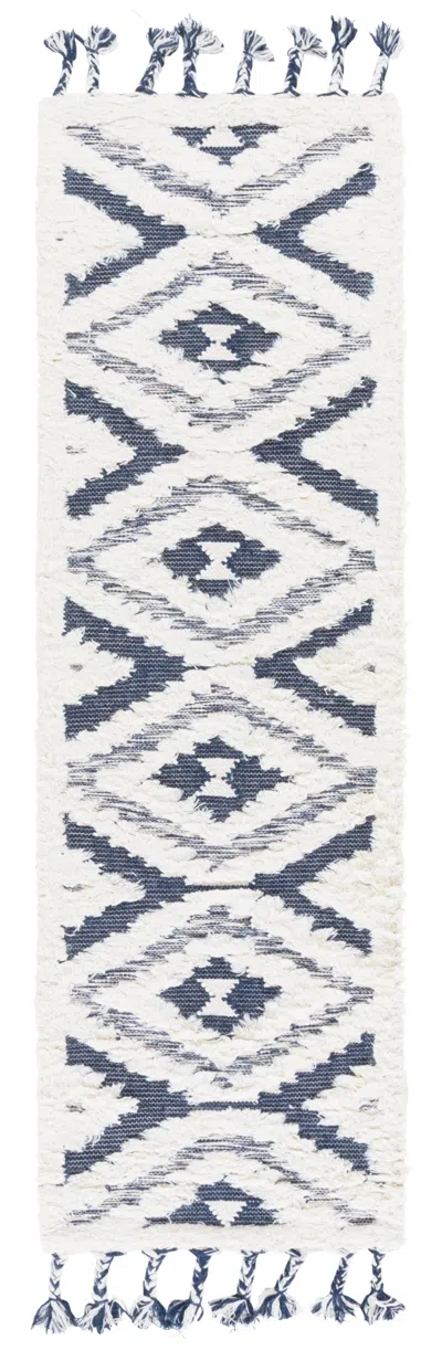 Safavieh Natura Hand Made Area Rug, Ivory / Blue Bohemian Style Non-shedding