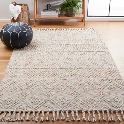 Safavieh Natura Hand Made Area Rug, Ivory / Blue Bohemian Style Non-shedding In Neutral
