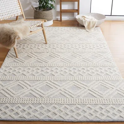 Safavieh Natura Hand Made Area Rug, Ivory / Blue Bohemian Style Non-shedding In Neutral