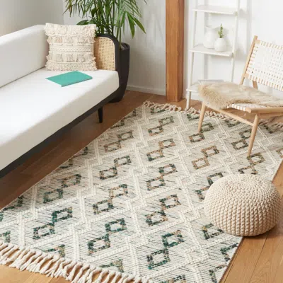 Safavieh Natura Hand Made Area Rug, Ivory / Emerald Bohemian Style Non-shedding In Neutral