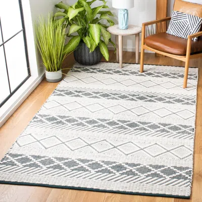 Safavieh Natura Hand Made Area Rug, Ivory / Green Bohemian Style Non-shedding In White