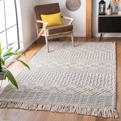 Safavieh Natura Hand Made Area Rug, Ivory / Grey Bohemian Style Non-shedding In Gray