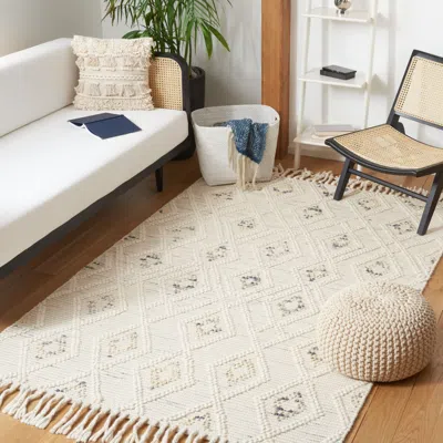Safavieh Natura Hand Made Area Rug, Ivory / Grey Bohemian Style Non-shedding In Neutral