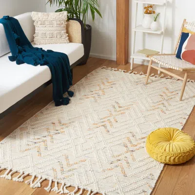 Safavieh Natura Hand Made Area Rug, Ivory / Orange Bohemian Style Non-shedding In Neutral