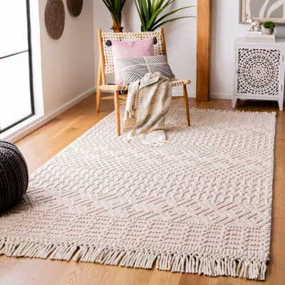 Safavieh Natura Hand Made Area Rug, Ivory / Pink Bohemian Style Non-shedding In Neutral