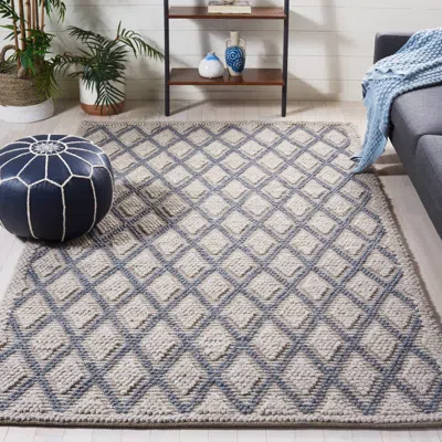 Safavieh Natura Hand Made Area Rug, Silver Contemporary Style Non-shedding In Blue