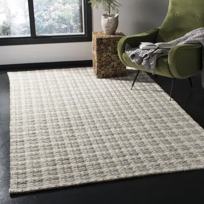 SAFAVIEH NATURA HAND MADE AREA RUG, SILVER / IVORY SOLID / TONAL STYLE NON-SHEDDING