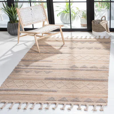 SAFAVIEH NATURA MACHINE MADE AREA RUG, NATURAL / BEIGE BOHEMIAN STYLE EASY CARE