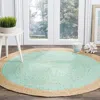 Safavieh Natural Fiber Hand Made Area Rug, Aqua / Natural Bohemian Style Non-shedding In Green