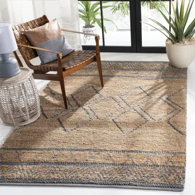 Safavieh Natural Fiber Hand Made Area Rug, Beige / Grey Bohemian Style Non-shedding In Brown