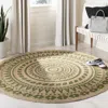 Safavieh Natural Fiber Hand Made Area Rug, Green / Natural Bohemian Style Non-shedding In Neutral
