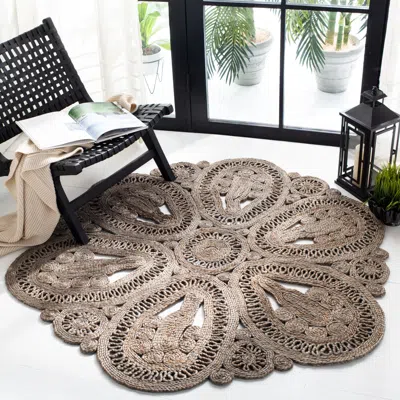 Safavieh Natural Fiber Hand Made Area Rug, Grey Bohemian Style Non-shedding In Gray