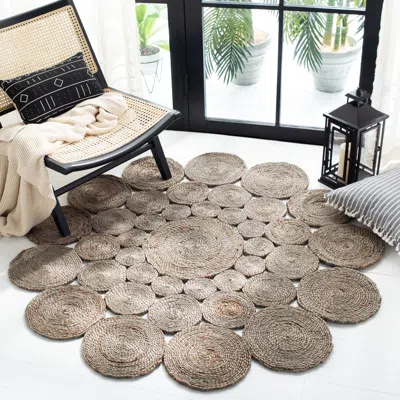 Safavieh Natural Fiber Hand Made Area Rug, Grey Bohemian Style Non-shedding In Gray