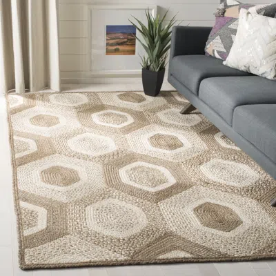 Safavieh Natural Fiber Hand Made Area Rug, Grey / Ivory Contemporary Style Non-shedding In Neutral