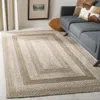 Safavieh Natural Fiber Hand Made Area Rug, Grey / Ivory Country Floral Style Non-shedding In Brown
