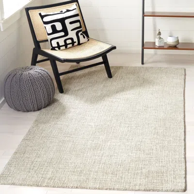 Safavieh Natural Fiber Hand Made Area Rug, Grey / Sage Solid / Tonal Style Non-shedding In Neutral