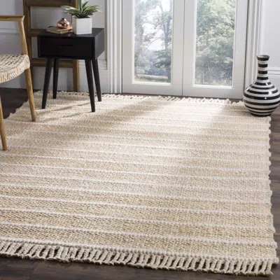 Safavieh Natural Fiber Hand Made Area Rug, Ivory / Ivory Bohemian Style Non-shedding In Neutral