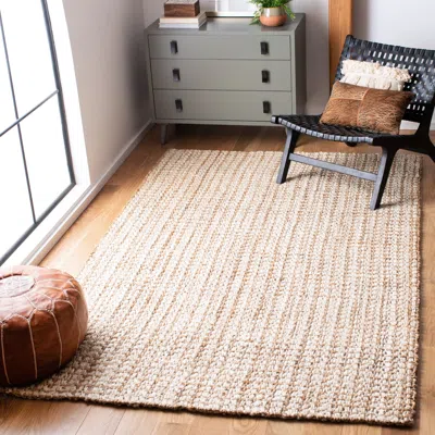 Safavieh Natural Fiber Hand Made Area Rug, Ivory / Light Brown Solid / Tonal Style Non-shedding