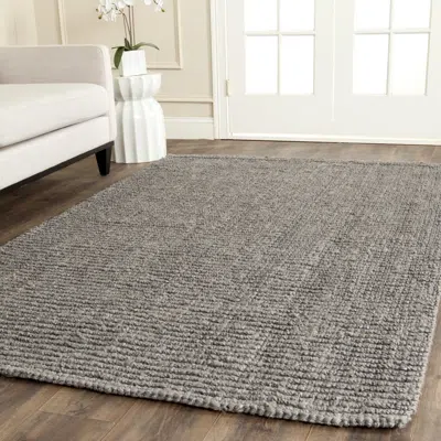 Safavieh Natural Fiber Hand Made Area Rug, Light Grey Coastal Style Non-shedding In Brown