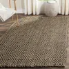 Safavieh Natural Fiber Hand Made Area Rug, Natural / Black Solid / Tonal Style Non-shedding In Brown