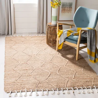 Safavieh Natural Fiber Hand Made Area Rug, Natural Bohemian Style Non-shedding In Pink