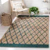 Safavieh Natural Fiber Hand Made Area Rug, Natural / Dark Green Bohemian Style Non-shedding In Green