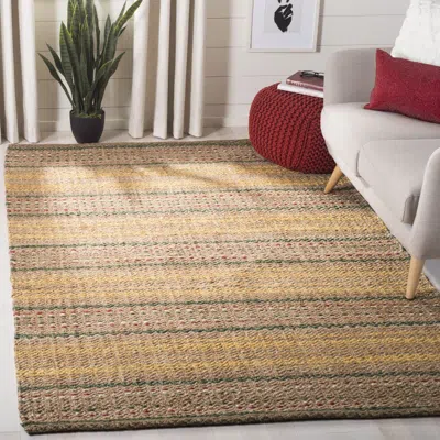 Safavieh Natural Fiber Hand Made Area Rug, Natural / Gold Bohemian Style Non-shedding In Multi