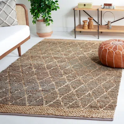 Safavieh Natural Fiber Hand Made Area Rug, Natural / Grey Bohemian Style Non-shedding In Gray