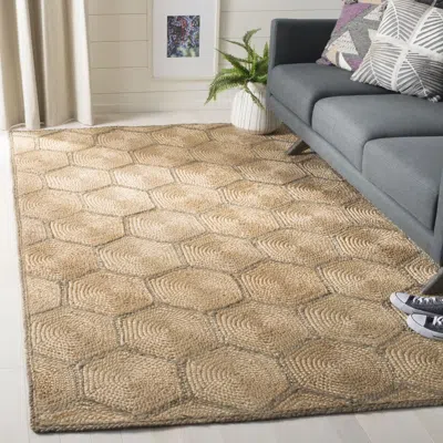 Safavieh Natural Fiber Hand Made Area Rug, Natural / Grey Contemporary Style Non-shedding In Neutral