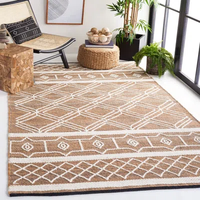 Safavieh Natural Fiber Hand Made Area Rug, Natural / Ivory Bohemian Style Non-shedding In Brown