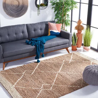 Safavieh Natural Fiber Hand Made Area Rug, Natural / Ivory Bohemian Style Non-shedding In Brown