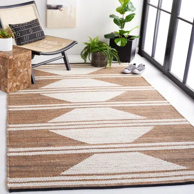 Safavieh Natural Fiber Hand Made Area Rug, Natural / Ivory Bohemian Style Non-shedding In Brown
