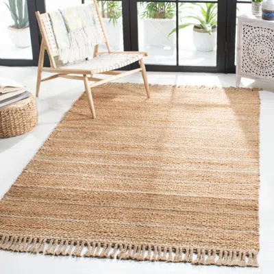 Safavieh Natural Fiber Hand Made Area Rug, Natural / Light Grey Bohemian Style Non-shedding In Nude