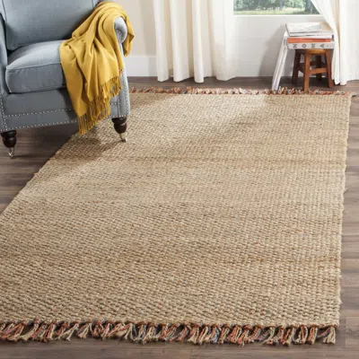 Safavieh Natural Fiber Hand Made Area Rug, Natural / Multi Bohemian Style Non-shedding In Nude