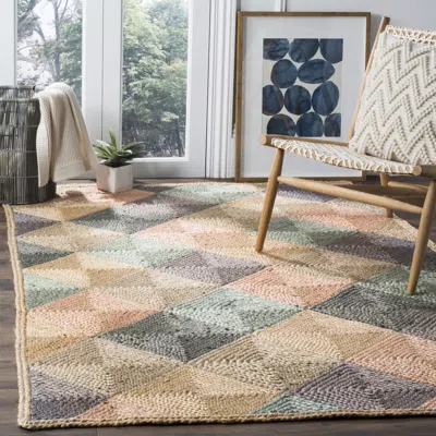 Safavieh Natural Fiber Hand Made Area Rug, Natural / Multi Bohemian Style Non-shedding