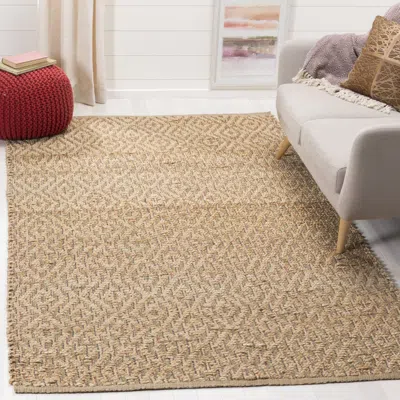 Safavieh Natural Fiber Hand Made Area Rug, Natural / Red Contemporary Style Non-shedding In Brown