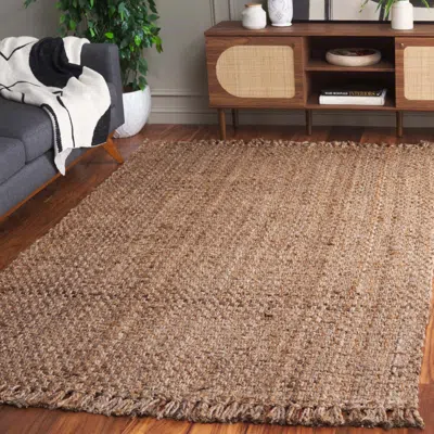 Safavieh Natural Fiber Hand Made Area Rug, Natural Solid / Tonal Style Non-shedding In Brown