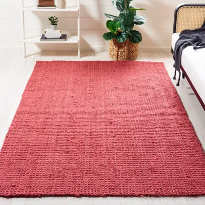 Safavieh Natural Fiber Hand Made Area Rug, Red Solid / Tonal Style Non-shedding
