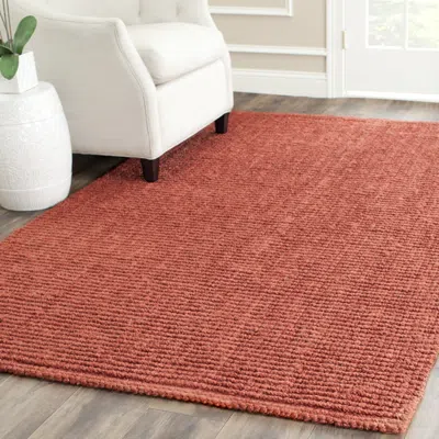 Safavieh Natural Fiber Hand Made Area Rug, Rust Coastal Style Non-shedding In Orange