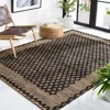 Safavieh Natural Fiber Machine Made Area Rug, Black / Natural Bohemian Style Easy Care In Brown