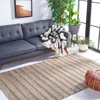 Safavieh Natural Fiber Machine Made Area Rug, Black / Natural Bohemian Style Easy Care In Brown