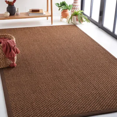 Safavieh Natural Fiber Machine Made Area Rug, Chocolate Solid / Tonal Style Easy Care In Brown