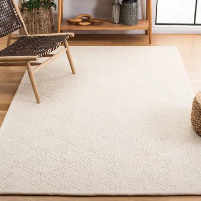Safavieh Natural Fiber Machine Made Area Rug, Ivory Contemporary Style Easy Care In Neutral