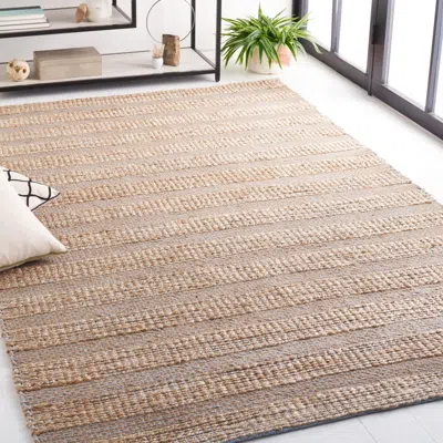 Safavieh Natural Fiber Machine Made Area Rug, Light Blue / Natural Contemporary Style Easy Care In Neutral