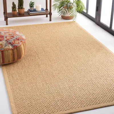 Safavieh Natural Fiber Machine Made Area Rug, Maize Solid / Tonal Style Easy Care In Neutral