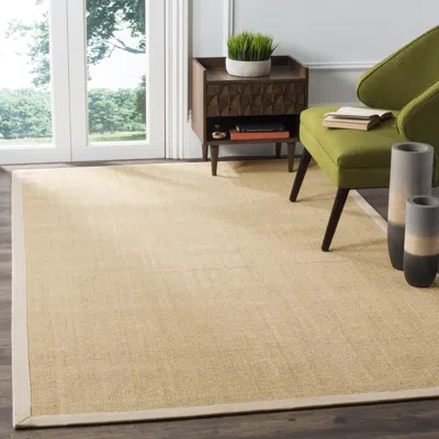 Safavieh Natural Fiber Machine Made Area Rug, Maize / Wheat Solid / Tonal Style Easy Care In Brown