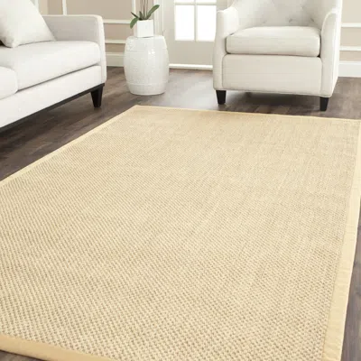 Safavieh Natural Fiber Machine Made Area Rug, Maize / Wheat Solid / Tonal Style Easy Care In Nude