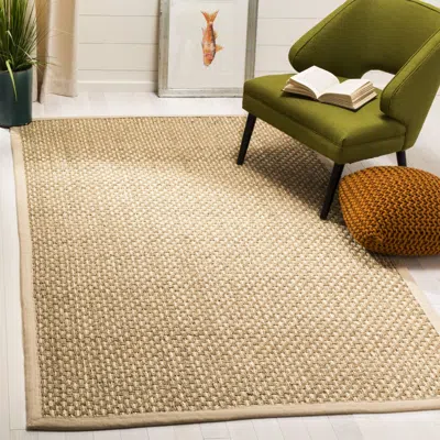 Safavieh Natural Fiber Machine Made Area Rug, Natural / Beige Solid / Tonal Style Easy Care In Brown
